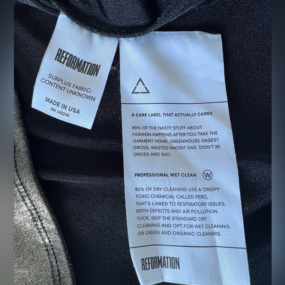 Reformation Gold Sparkle Short Sleeve Mock Neck Slinky Mini Party Dress - Picture 3 of 3